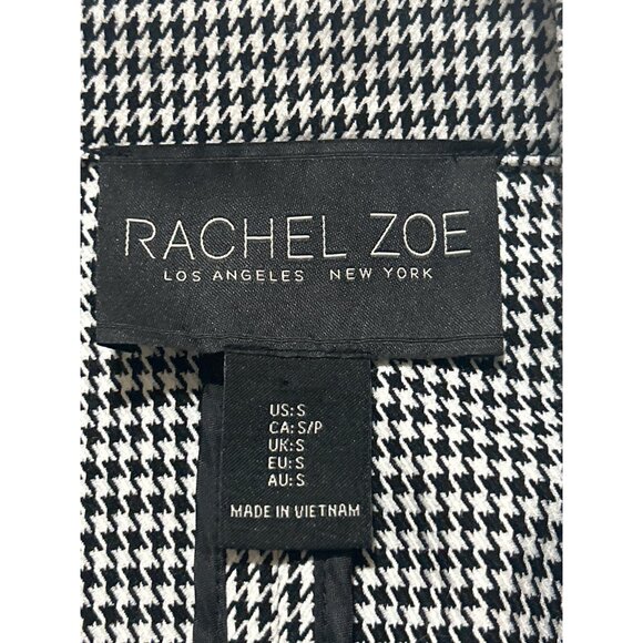 Rachel Zoe Houndstooth Black & White Womens Open Front Blazer Jacket Size S - Picture 4 of 7